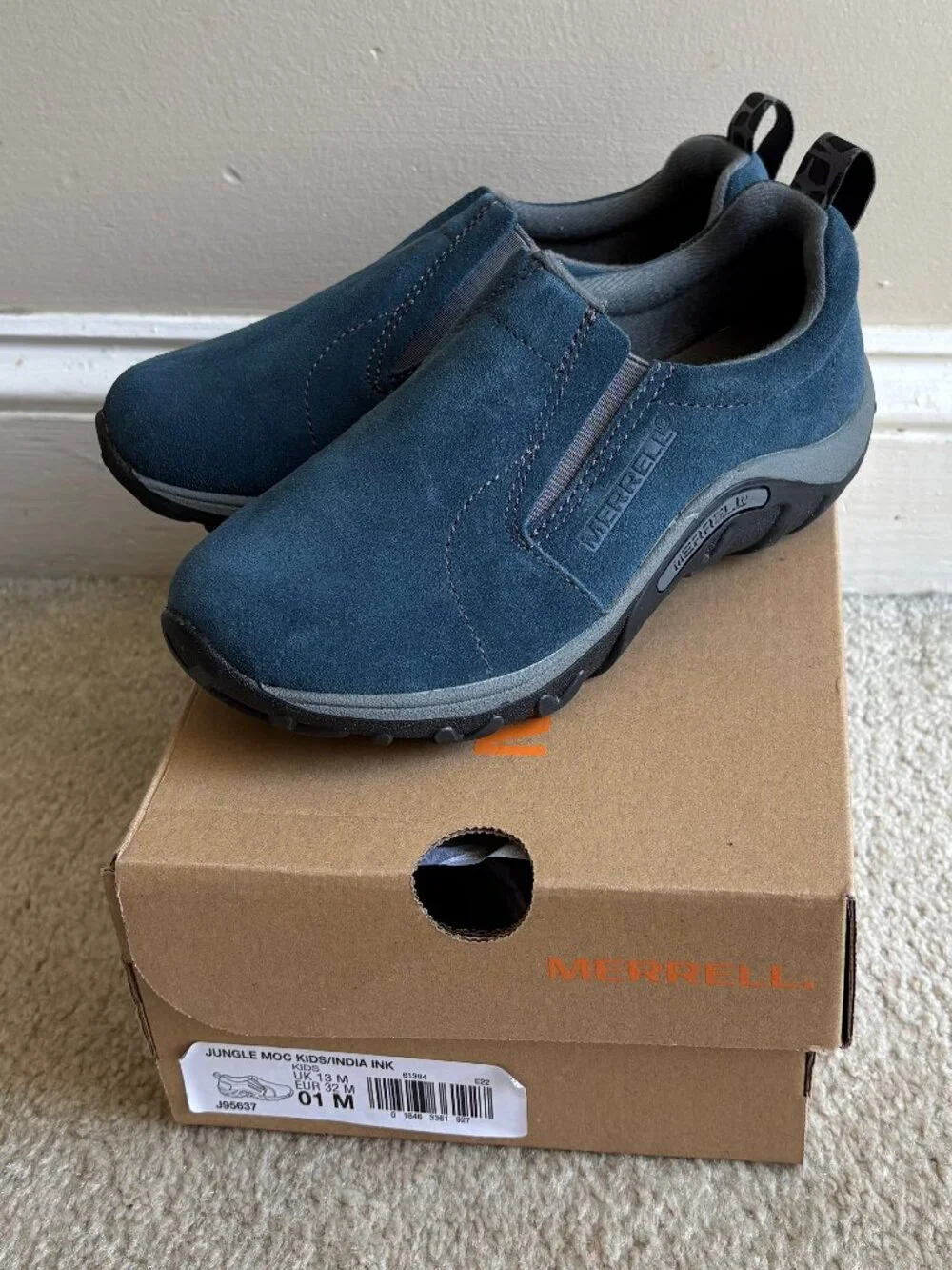 NEW in box, Merrell Jungle Mocs slip on for kids, size 1